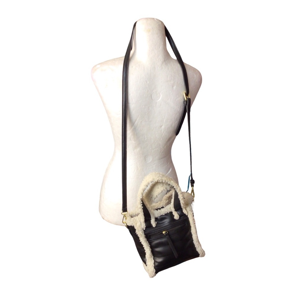Aspen Black and Cream Faux Fur lined Mini Crossbody Bag